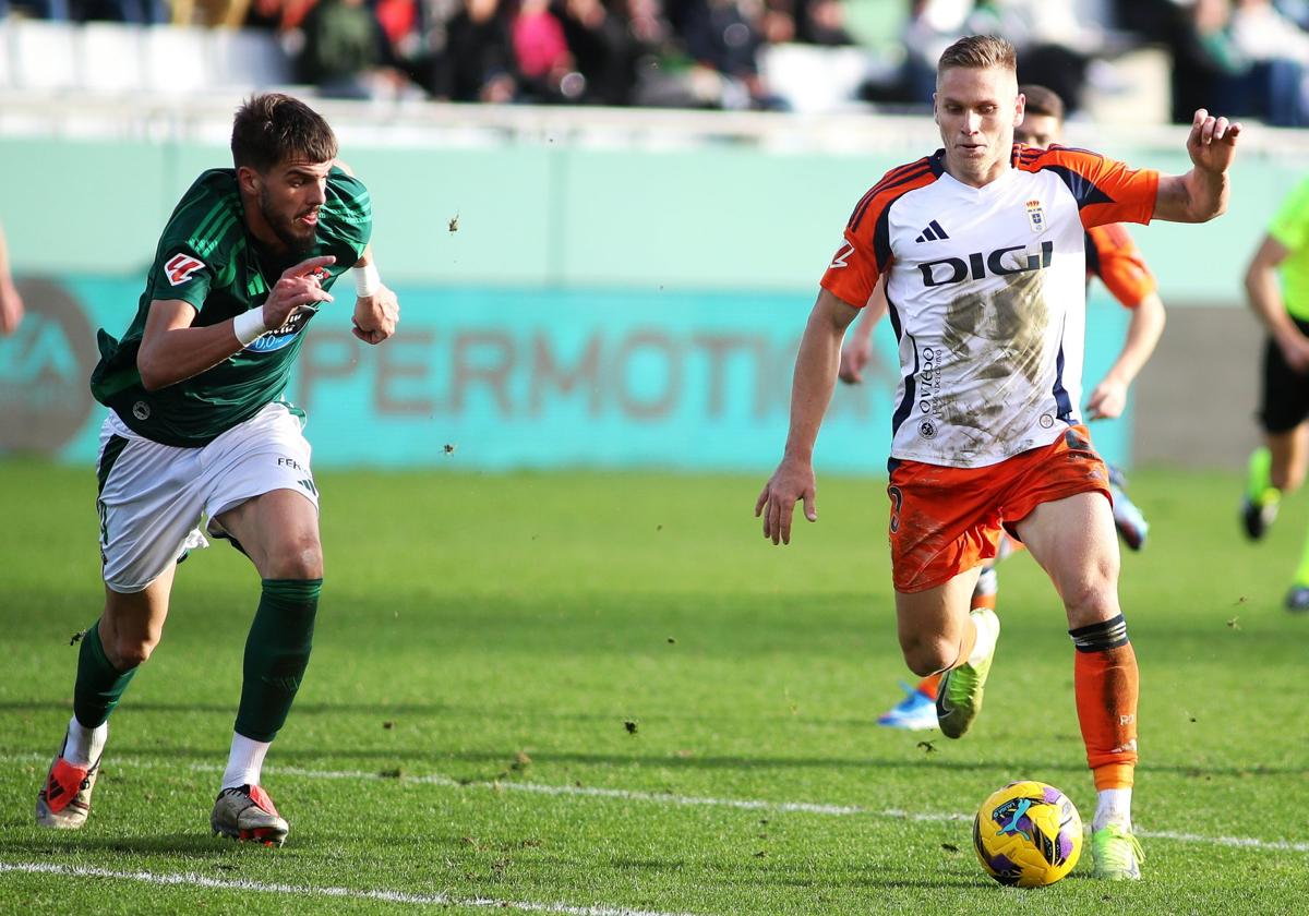 Alemao, durnate el Racing de Ferrol- Real Oviedo, cuando firmó un doblete.