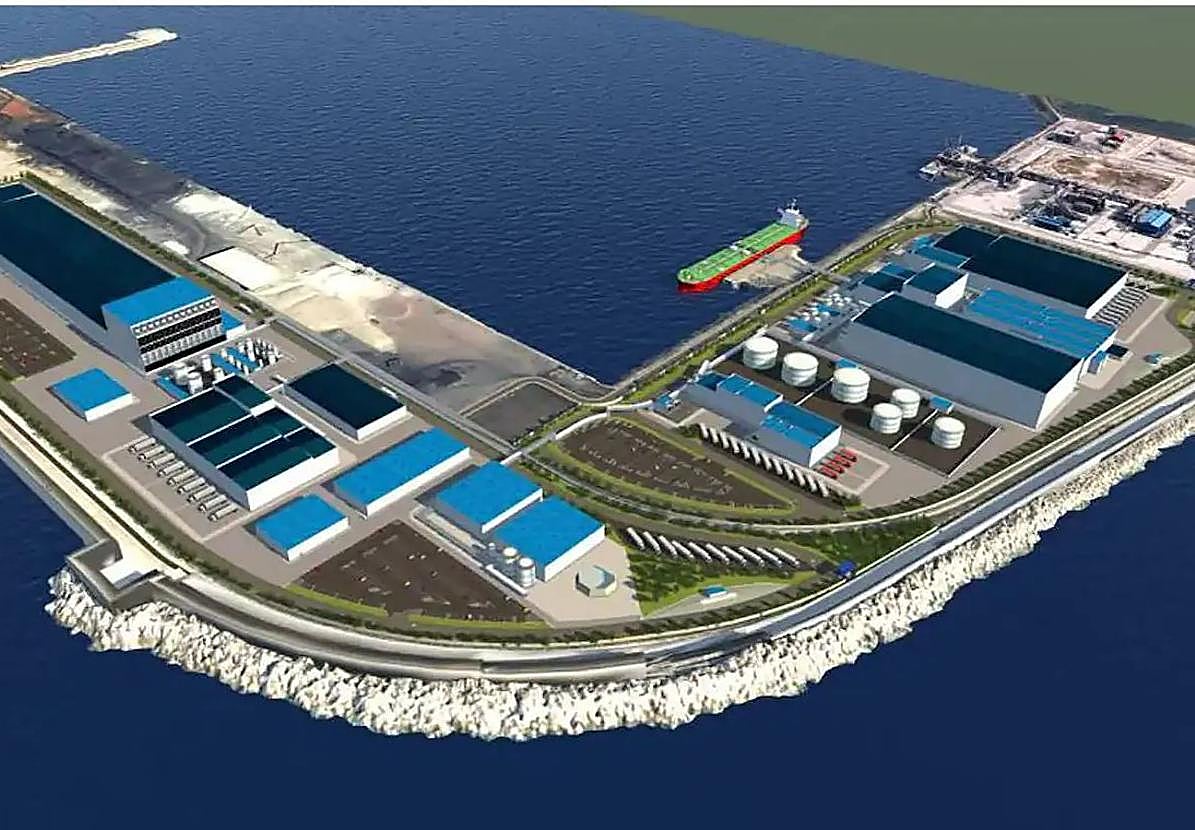 Planta de baterías que la empresa Ionway prevé construir en la ampliación del Puerto.