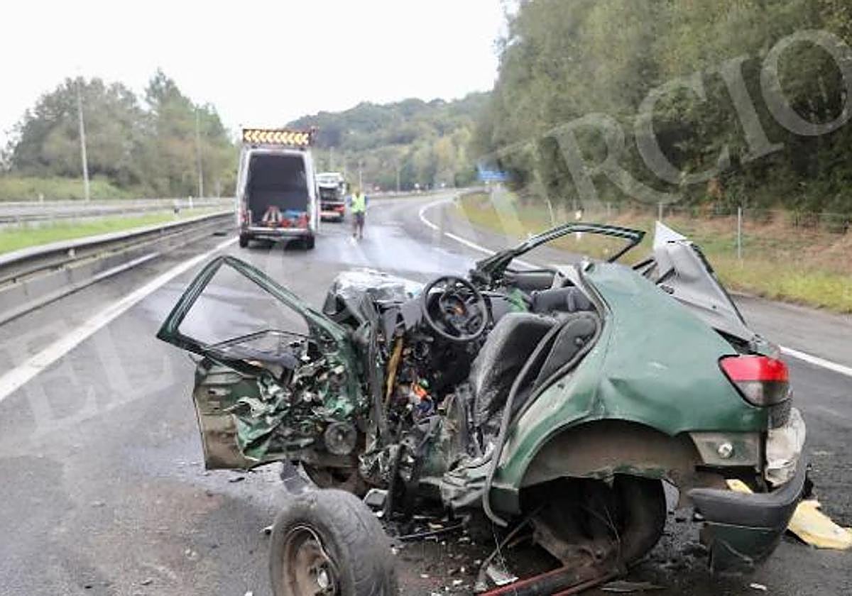 Estado en el que quedó el vehículo en el que viajaba el fallecido.