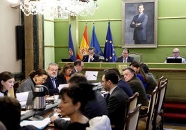 Los ediles, en el Pleno municipal celebrado esta mañana.