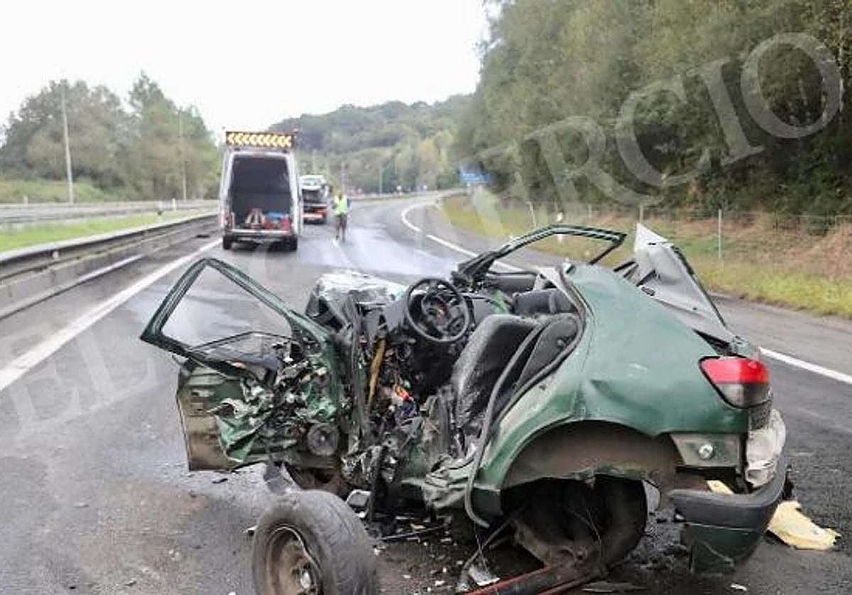 Estado en el que quedó el vehículo en el que viajaba el fallecido.