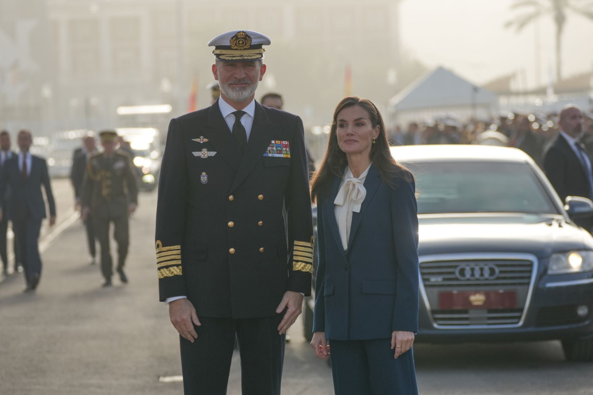 La Princesa Leonor se despide de sus padres, los Reyes, y pone rumbo a América