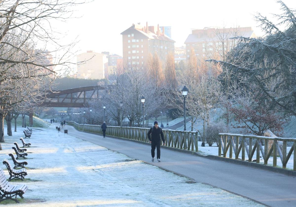 Frío en Asturias: la escarcha y temperaturas bajo cero pintan el paisaje de blanco