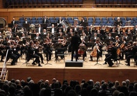 La Orquesta Sinfónica del Principado de Asturias (OSPA), durante una actuación.