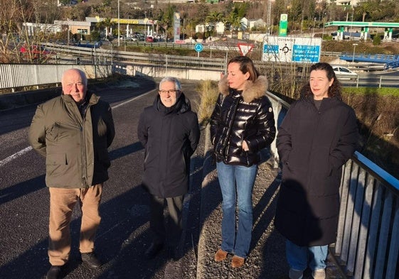 Paulino Álvarez, Gaspar Llamazares, Delia Campomanes y Cristina Pontón, ayer.