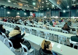 Una de las oposiciones celebradas en la Feria de Muestras en Gijón.