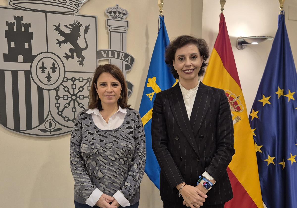 Adriana Lastra, delegada del Gobierno en Asturias, junto a Verónica Fernández, nueva jefa de la Unidad de Coordinación contra la Violencia sobre la Mujer