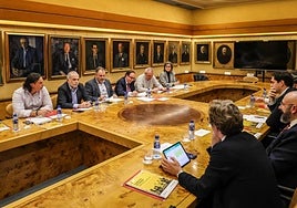 Reunión del Comité Ejecutivo de la Cámara, ayer, en Oviedo.
