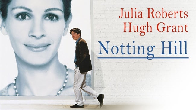En Notting Hill, Hugh Grant interpreta a un librero que se enamora de una estrella de cine.