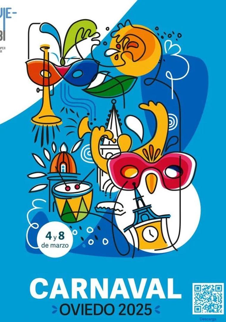 Imagen - Cartel del Carnaval de Oviedo 2025.