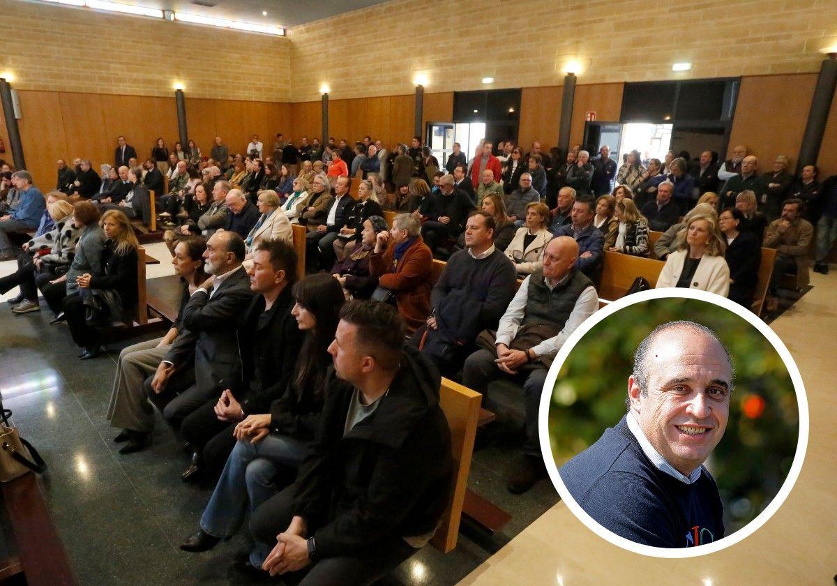 La Sala 1 del Tanatorio de Cabueñes repleta de familia, amigos, hosteleros, grupistas y representantes políticos para despedir a César Telenti.