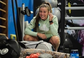 Martita Ortega, en el gimnasio, tras una sesión de entrenamiento.