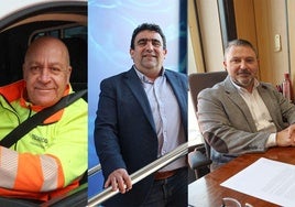 Juan Luis González, Javier Fernández y Manuel Agustín Robles, de la Fundación del Transporte Sanitario de Asturias