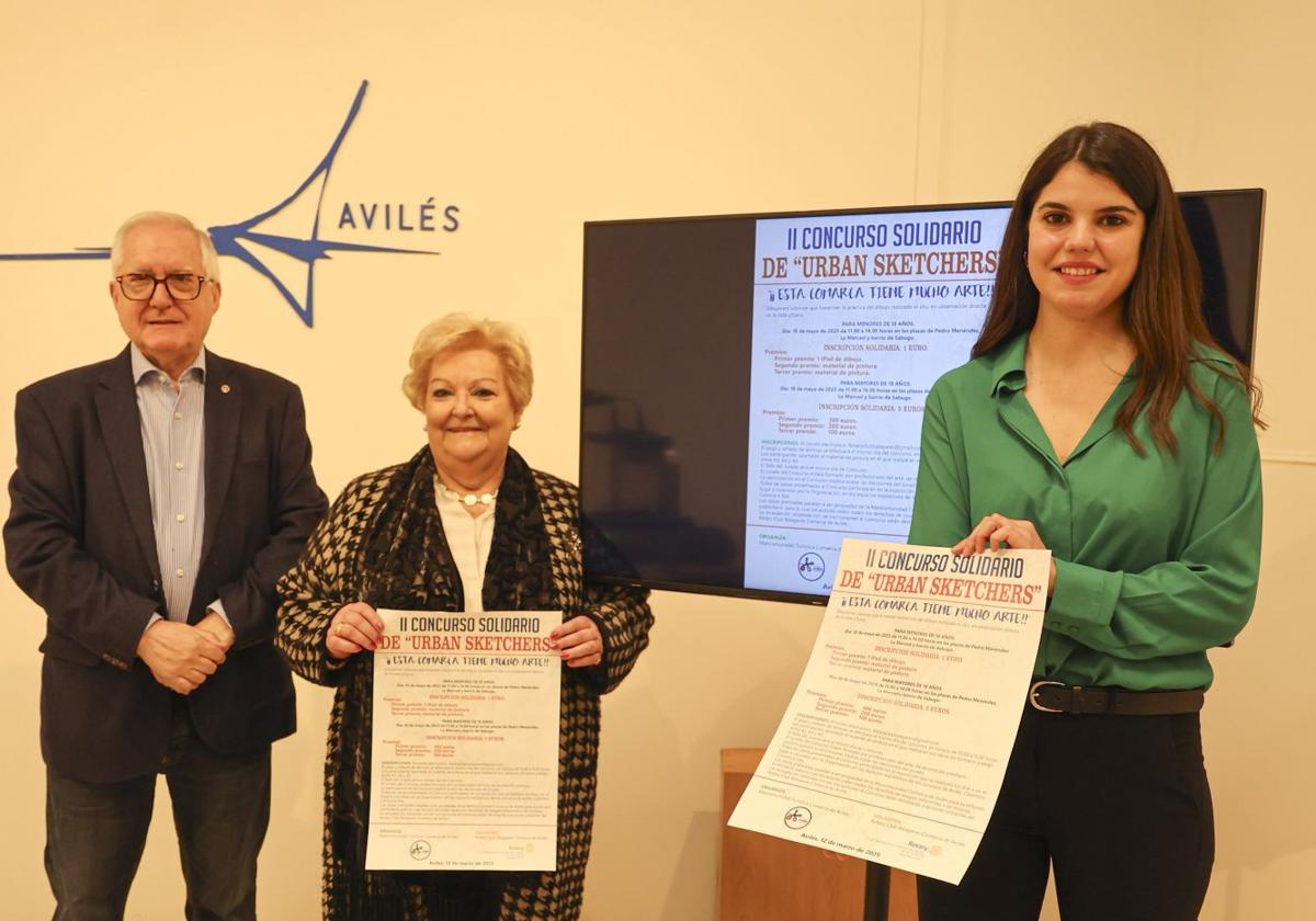 Sabino González, Pilar del Pozo y la edil Raquel Ruiz.