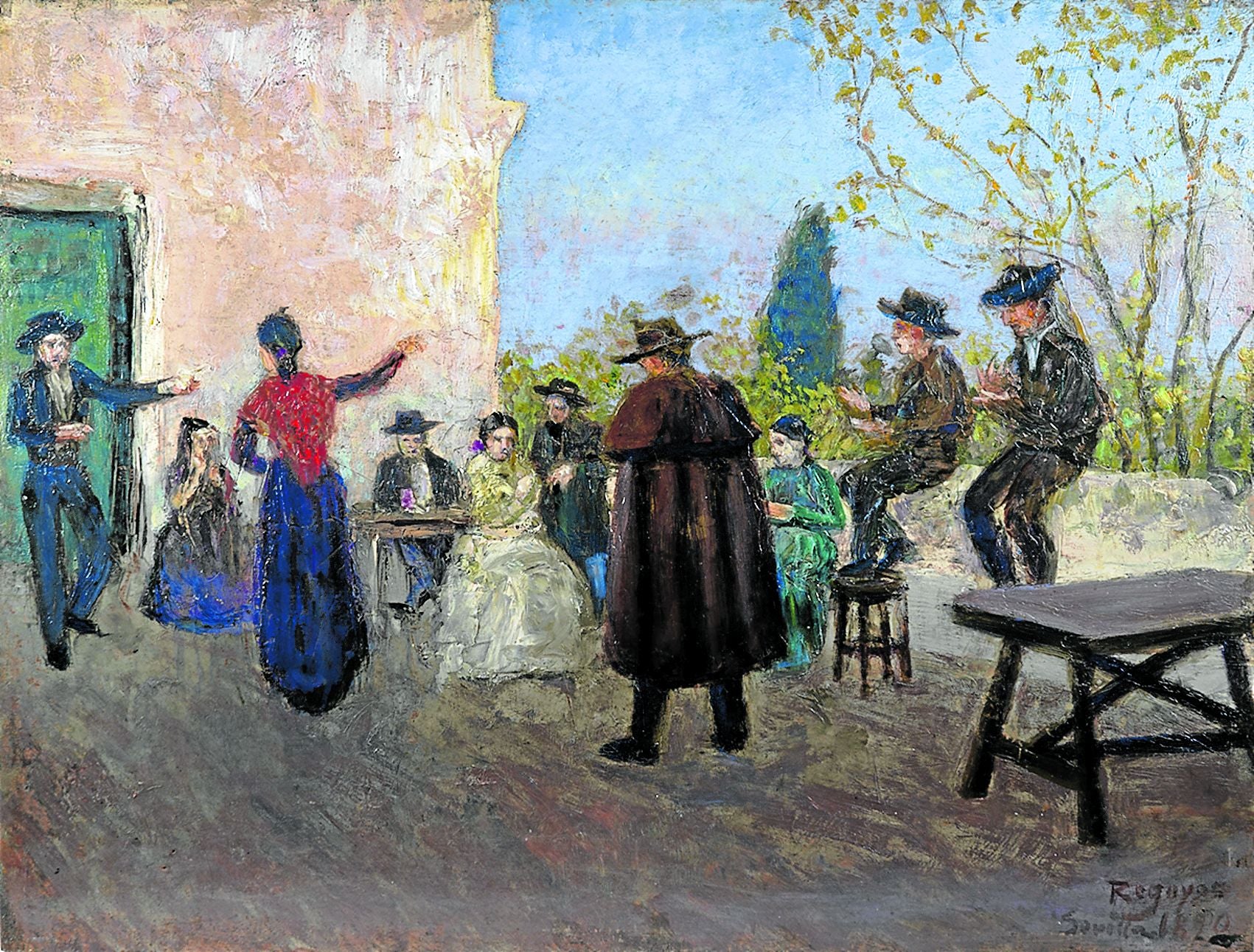 'Seguidillas gitanas o danseuses a Seville', óleo de Darío de Regoyos de h. 1883.