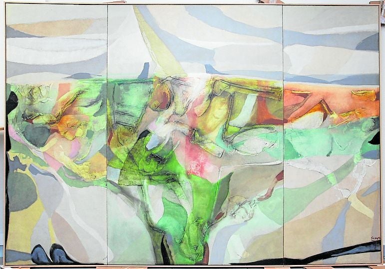 Imagen secundaria 1 - 'New York', óleo de Vaquero Palacio de 1928. Obra Antonio Suárez sin título de 1970. 'Nowhere island II', 2018, de Hugo Fontela.