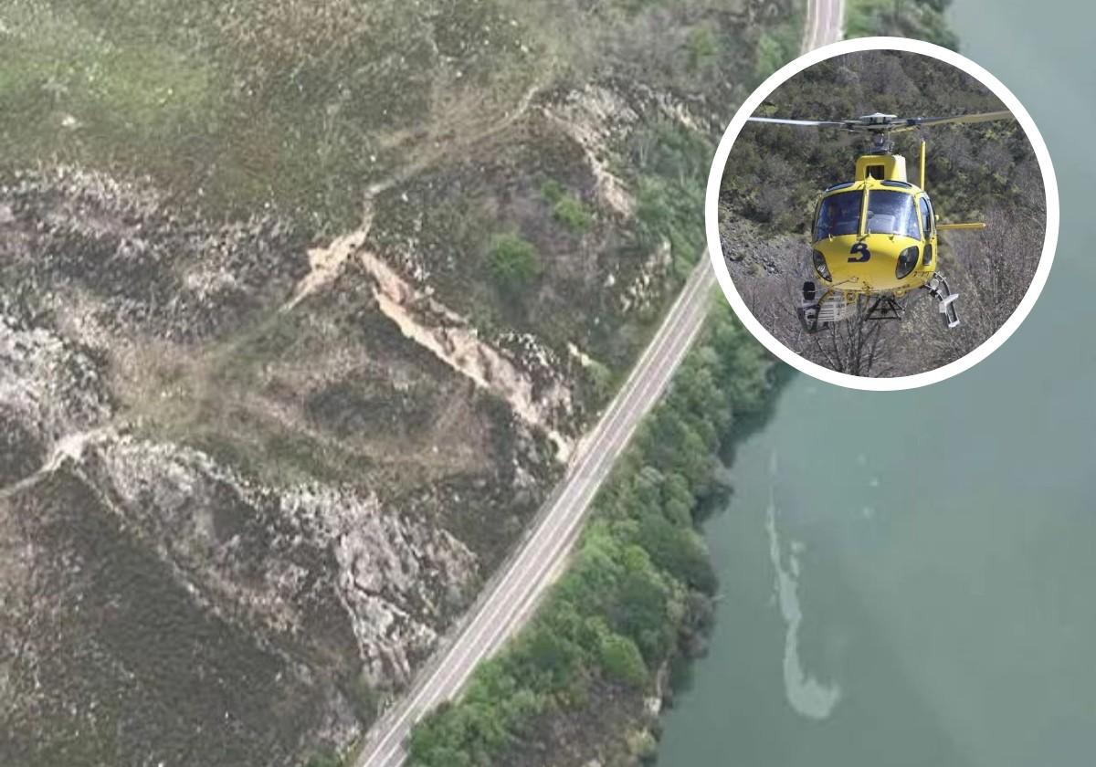 Un helicóptero del 112 cae al embalse de Tanes y corta la luz en todo Caso y parte de Sobrescobio