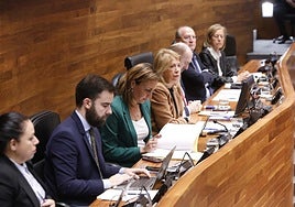 Los integrantes de la Mesa de la Cámara, durante una sesión plenaria