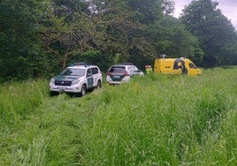 Bomberos y Guardia Civil en el lugar del suceso.