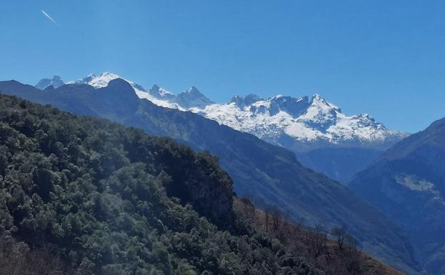 Desde tierras de Arangas, ya en Cabrales, mirando hacia el Torrecerredo.