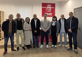 La ejecutiva junto al secretario de Organización de la FSA.