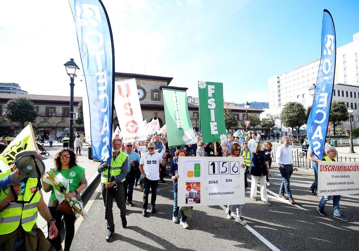 Protesta de la educación concertada en Oviedo en 2023.