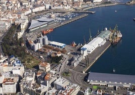Imagen aérea del puerto interior de La Coruña
