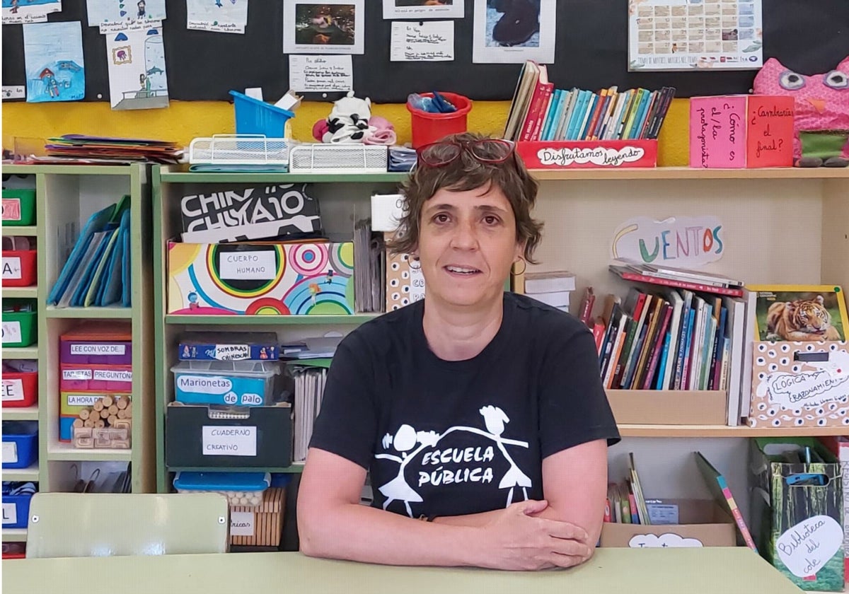 Lucía Vega, maestra del colegio San Bartolomé, de Nava.