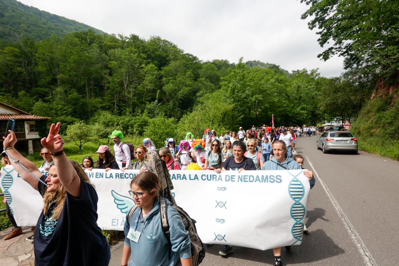 Al grito de ¡Javi, Javi! Así llegó a Covadonga la marcha contra el Nedamss