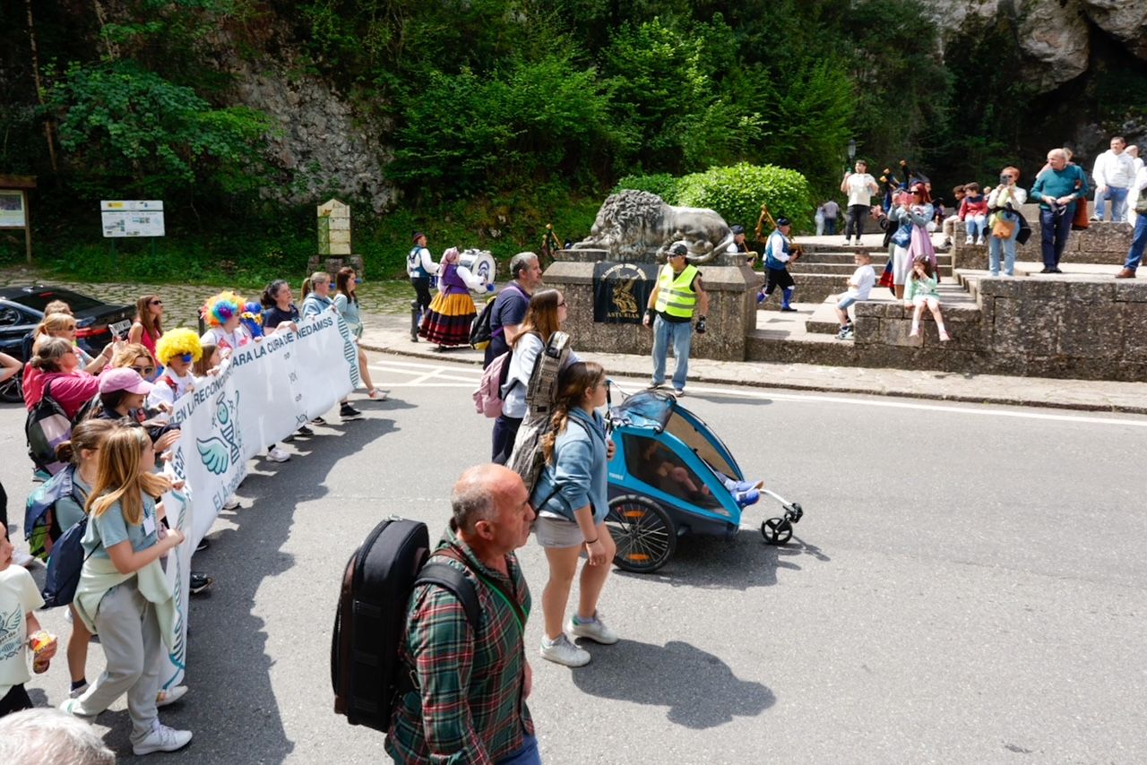 Al grito de ¡Javi, Javi! Así llegó a Covadonga la marcha contra el Nedamss