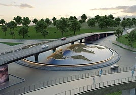 El nuevo diseño de la glorieta en la AS-17, entre las poblaciones de Lugones y La Fresneda.