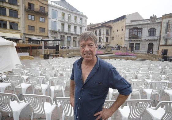 Imagen de archivo del actor Ramón Langa en una visita a Oviedo.