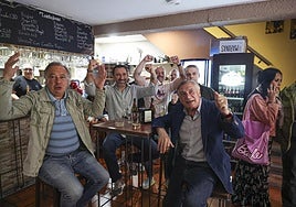 Celebrando uno de los goles en el Tentefirme.