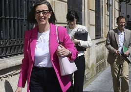 Nieves Roqueñí, el pasado martes, a su llegada al Ayuntamiento de Gijón.