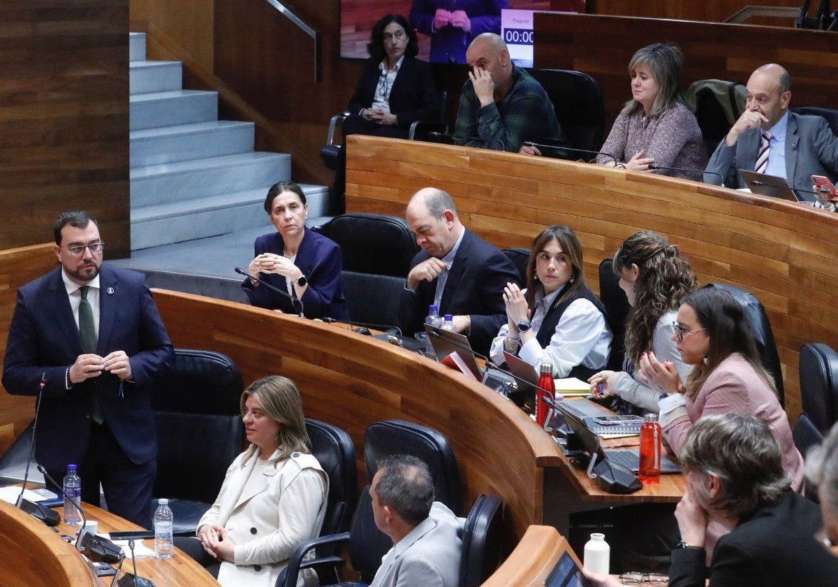 Adrián Barbón, en la Junta General.