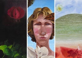 'Amapola y phisalis' (2023). Colección de la artista. Autorretrato (2000), obra del Museo de Bellas Artes. 'Verano, sandía' (2015). Colección particular.