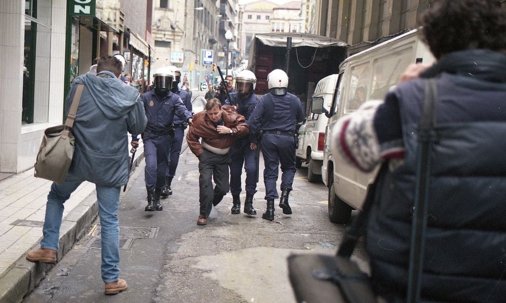 Protestas de trabajadores del sector naval. 1995