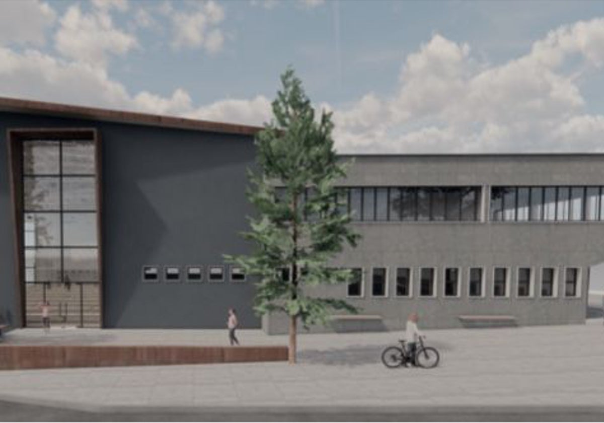 Infografía de cómo quedará el polideportivo de Oñón.