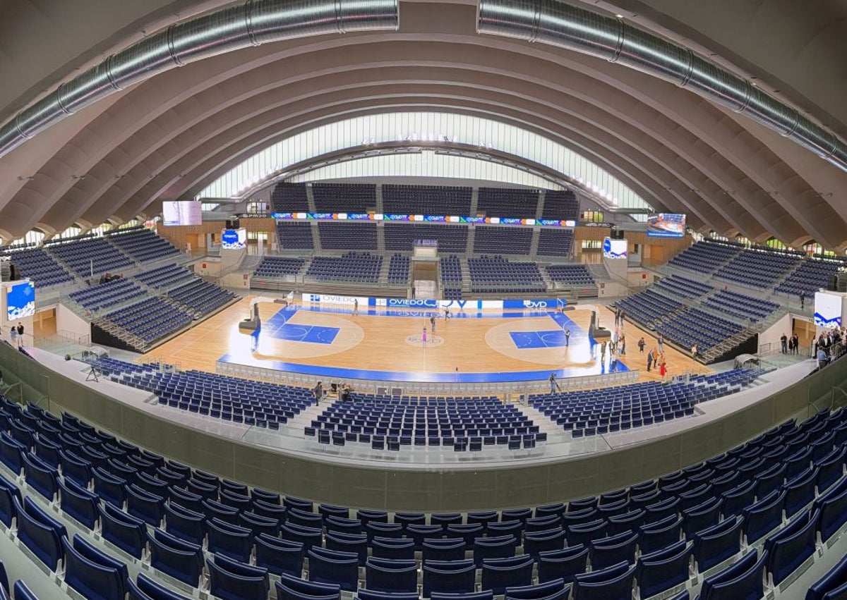 Imagen secundaria 1 - El renovado Palacio de los Deportes de Oviedo.