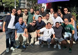 Los guajes que lograron el ascenso a Primera con el Sporting de Abelardo, reunidos en Madrid.