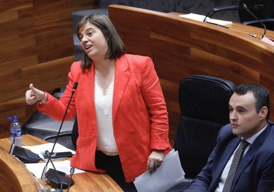 Gimena Llamedo, esta mañana, en sesión plenaria.