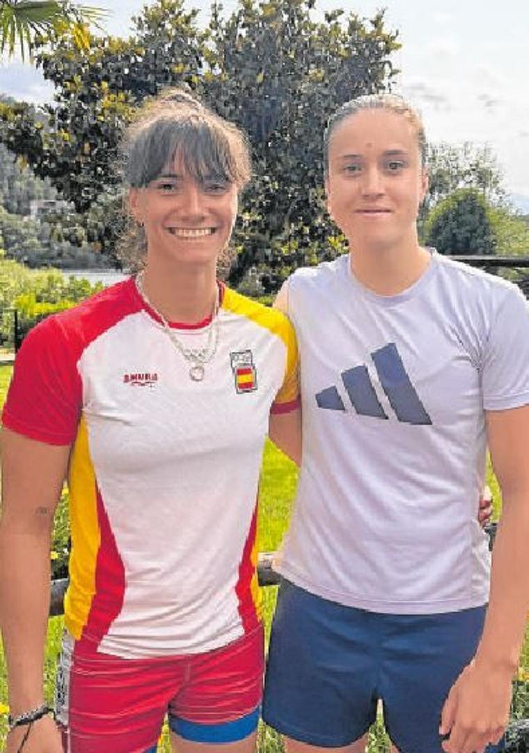 Imagen - Las asturianas Sara Ouzande y Lucía Val, en Orense, esta semana.