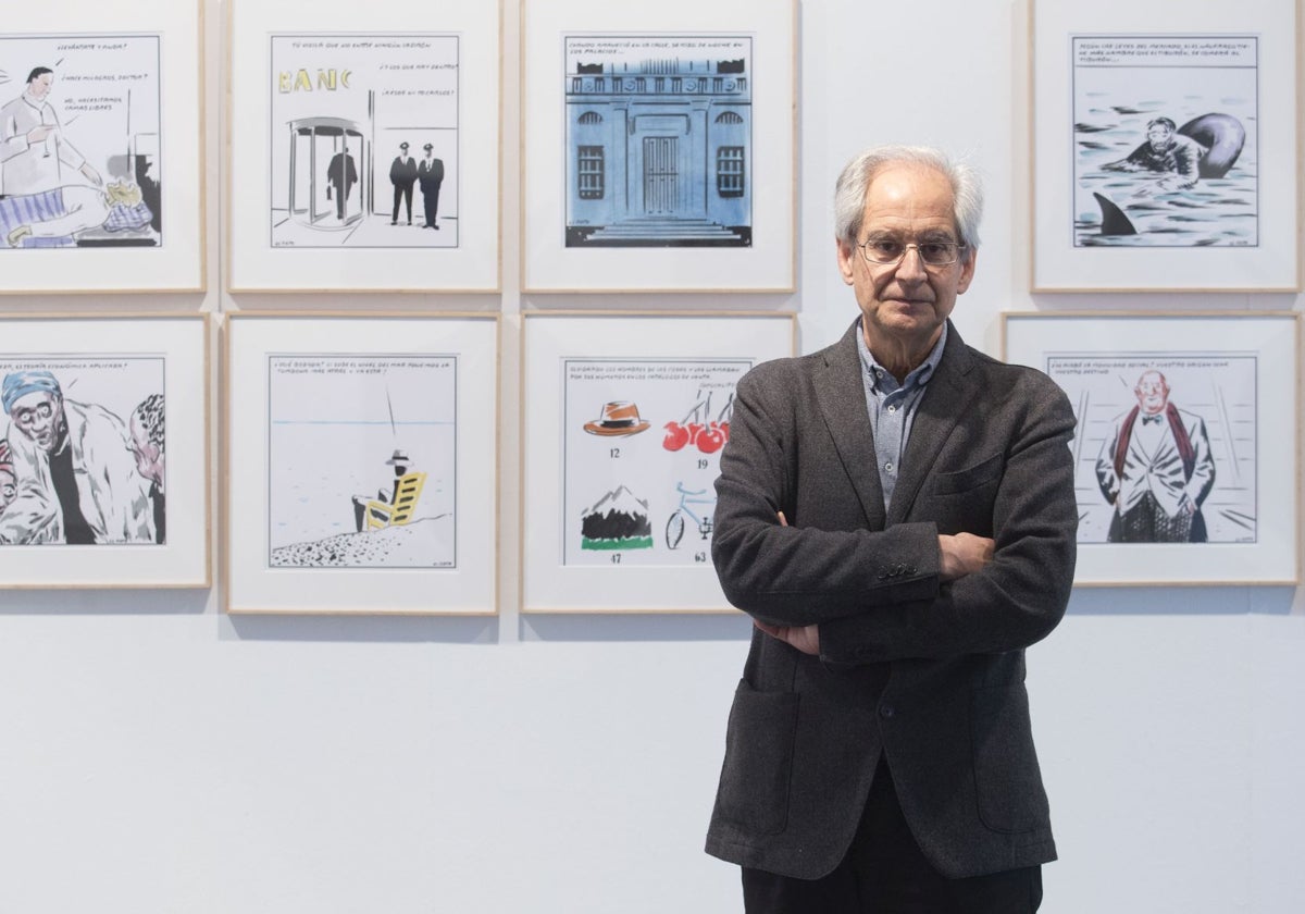 Andrés Rábago, El Roto, en el Museo Barjola, de Gijón, donde expuso en 2016.