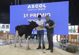 Asier Fernández, de la ganadería El Perrito, recoge el premio al mejor manejador juvenil.