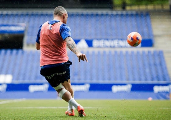 Cazorla, durante el entrenamiento este jueves.
