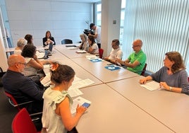 Un momento de la reunión de la vicepresidenta del Principado, Gimena Llamedo, con la Mesa de Turismo de Fade.