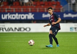 Sergio, durante un partido con el Eibar del curso pasado.