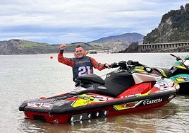 Adrián Herías, en una prueba internacional de resistencia en el País Vasco.