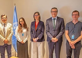 Nieves Roqueñí y José Luis Barettino, este jueves, en Ginebra.