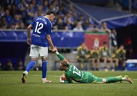 Dani Calvo y Aarón Escandell, los dos oviedistas con más minutos de juego.